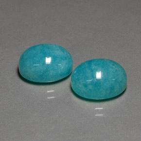 Pedras preciosas de amazonita verde-azul natural de  ct, corte oval, opaco
