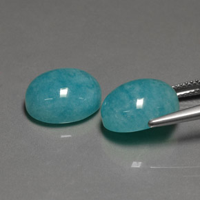 Pedras preciosas de amazonita verde-azul natural de  ct, corte oval, opaco