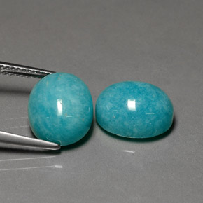 Pedras preciosas de Amazonita Azul esverdeado natural de  ct, Corte Oval, Opaco