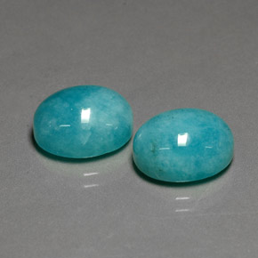Pedras preciosas de amazonita azul natural de  ct, corte oval, opaco