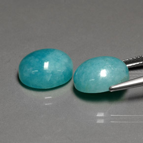 Pedras preciosas de amazonita azul natural de  ct, corte oval, opaco