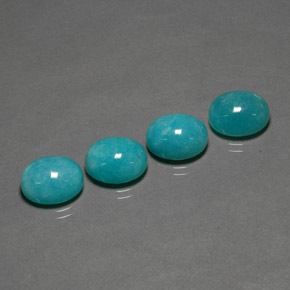 Pedras preciosas de amazonita verde natural de  ct, corte oval, opaco