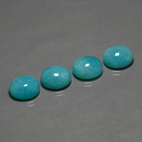Pedras preciosas de amazonita azul natural de  ct, corte oval, opaco