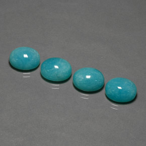 Pedras preciosas de amazonita azul natural de  ct, corte oval, opaco