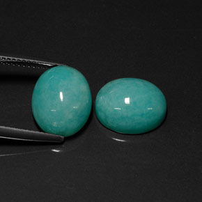 Pedras preciosas de amazonita azul natural de  ct, corte oval, translúcido