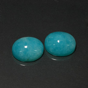 Pedras preciosas de amazonita azul natural de  ct, corte oval, translúcido