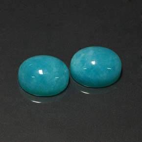Pedras preciosas de amazonita azul natural de  ct, corte oval, translúcido