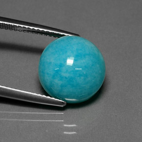 Amazonita Azul esverdeado Natural 7,46ct, Corte Redondo, Opaco