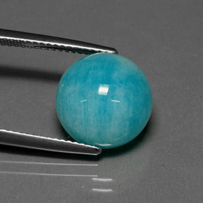 Amazonita verde-azul natural 6,39ct, corte redondo, opaco