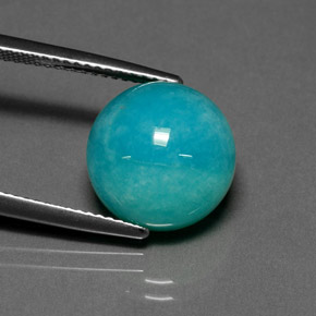Amazonita verde-azul natural 6,67ct, corte redondo, opaco