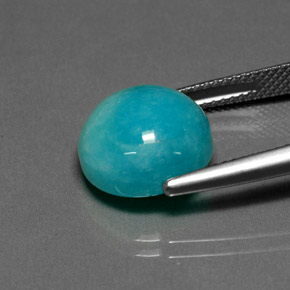 Amazonita verde-azul natural 6,67ct, corte redondo, opaco