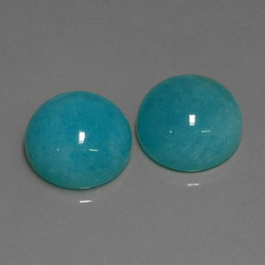 Pedras preciosas de amazonita azul natural de  ct, corte redondo, opaco