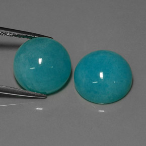Pedras preciosas de amazonita azul natural de  ct, corte redondo, opaco