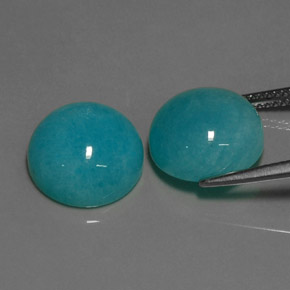 Pedras preciosas de amazonita azul natural de  ct, corte redondo, opaco