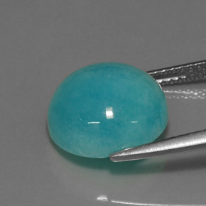 Amazonita verde-azul natural 6,22ct, corte redondo, opaco