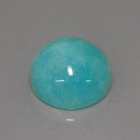 Amazonita verde-azul natural 6,40ct, corte redondo, opaco
