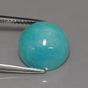 Amazonita verde-azul natural 6,40ct, corte redondo, opaco