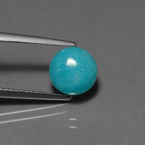 Amazonita verde-azul natural 2,33ct, corte redondo, opaco