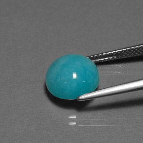 Amazonita Azul esverdeado Natural 4.16ct, Corte Redondo, Opaco