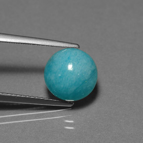 Amazonita Azul esverdeado Natural 3.80ct, Corte Redondo, Opaco