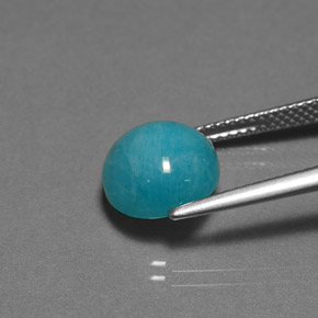 Amazonita Azul esverdeado Natural 3.80ct, Corte Redondo, Opaco