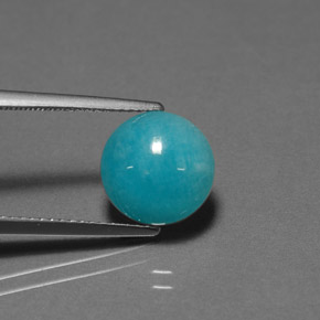Amazonita azul natural 3,02ct, corte redondo, opaco