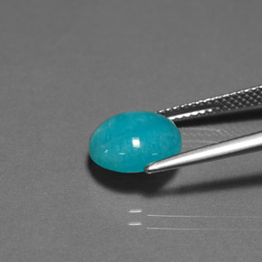 Amazonita azul natural 3,02ct, corte redondo, opaco