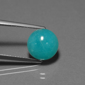 Amazonita Azul esverdeado Natural 3.83ct, Corte Redondo, Opaco