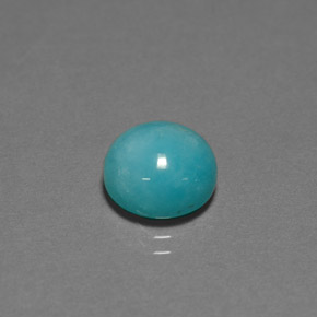 Amazonita Azul esverdeado Natural 3,88ct, Corte Redondo, Opaco
