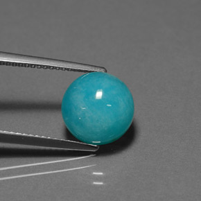 Amazonita Azul esverdeado Natural 3.85ct, Corte Redondo, Opaco