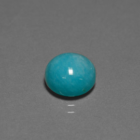 Amazonita Azul esverdeado Natural 3.85ct, Corte Redondo, Opaco