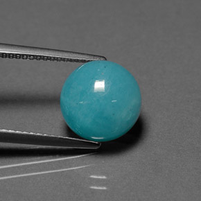 Amazonita Azul esverdeado Natural 4.12ct, Corte Redondo, Opaco