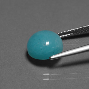 Amazonita Azul esverdeado Natural 4.12ct, Corte Redondo, Opaco