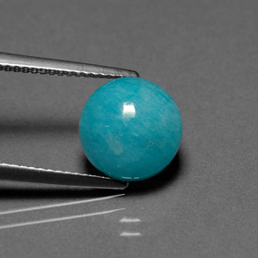 Amazonita Azul esverdeado Natural 3,66ct, Corte Redondo, Opaco