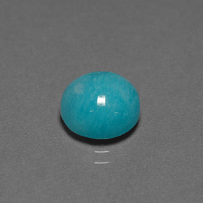 Amazonita Azul esverdeado Natural 3,66ct, Corte Redondo, Opaco