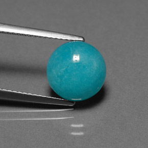 Amazonita azul natural 3,32ct, corte redondo, opaco