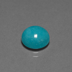 Amazonita azul natural 3,32ct, corte redondo, opaco