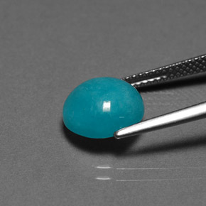 Amazonita azul natural 3,32ct, corte redondo, opaco
