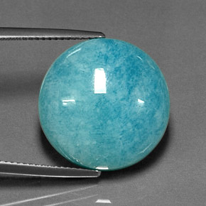 Amazonita Azul esverdeado Natural 16,26ct, Corte Redondo, Opaco