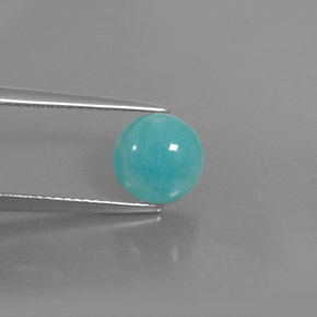 Amazonita azul natural 2,14ct, corte redondo, opaco