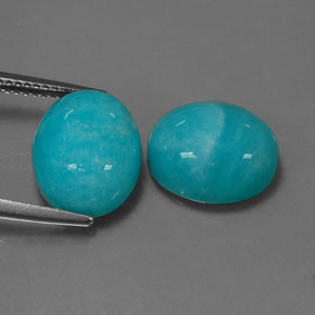 Pedras preciosas de Amazonita Azul verde natural de  ct, Corte Oval, Opaco
