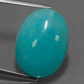 Amazonita Azul verde Natural 13.91ct, Corte Oval, Opaco
