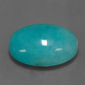 Amazonita Azul verde Natural 13.91ct, Corte Oval, Opaco