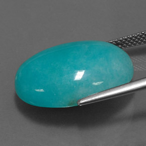 Amazonita Azul verde Natural 13.91ct, Corte Oval, Opaco