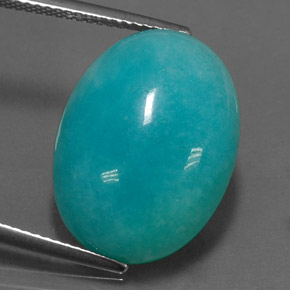Amazonita Azul verde Natural 15.36ct, Corte Oval, Opaco