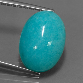 Amazonita Azul esverdeado Natural 11.39ct, Corte Oval, Opaco
