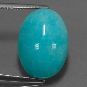 Amazonita verde-azul natural 11,47ct, corte oval, opaco