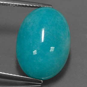 Amazonita Azul verde Natural 12.46ct, Corte Oval, Opaco