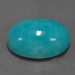 Amazonita Azul verde Natural 12.46ct, Corte Oval, Opaco