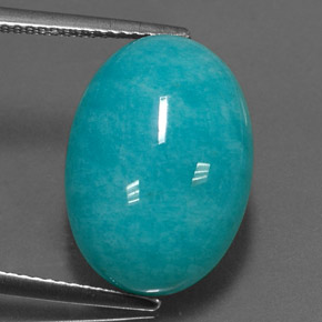 Amazonita Azul verde Natural 11.92ct, Corte Oval, Opaco